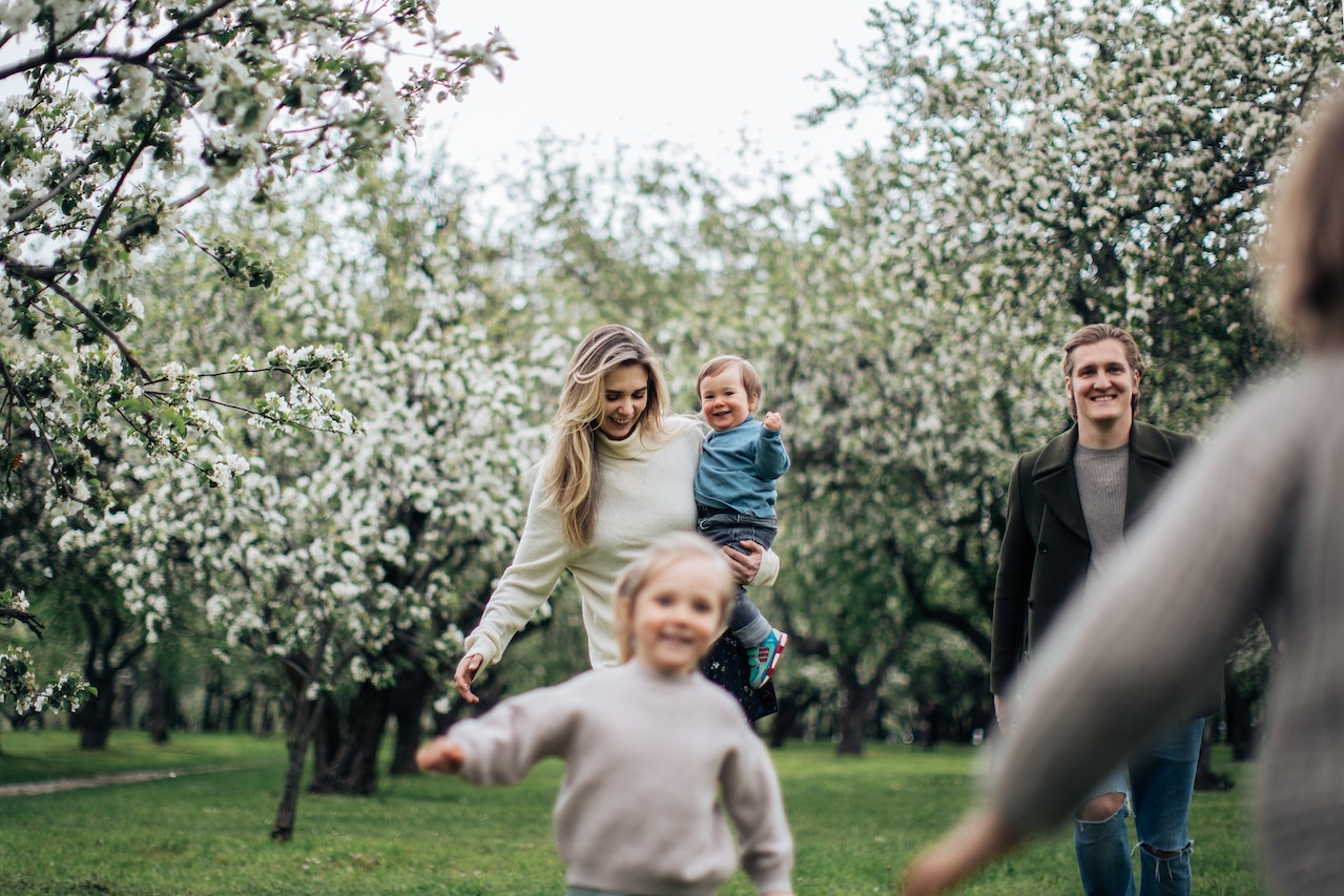 A family at a park