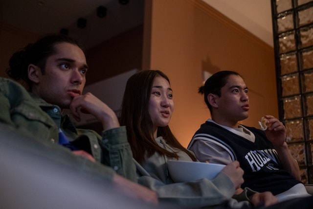 Friends watching TV